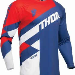 THOR ΜΠΛΟΥΖΑ SECTOR CHECKER JERSEY ΜΠΛΕ ΚΟΚΚΙΝΗ (XL-2XL-3XL)